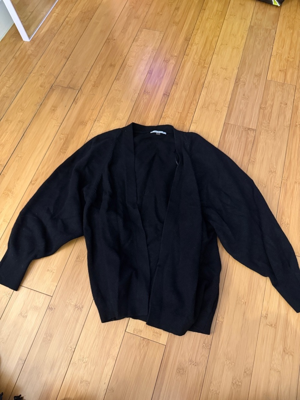 Black Open-Front Women’s Cardigan Sweater